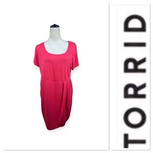 Torrid tulip dress in coral pink color size 2-2X/18-20